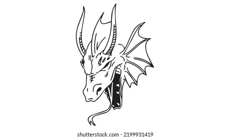 Dragon vector for art, icon, poster and tattoo