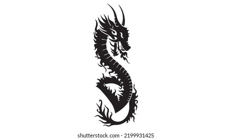 Drachenvektor für Kunst, Symbol, Poster und Tattoo