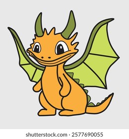 Dragon vector cute doodle art