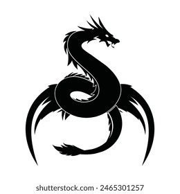 Dragon vector design , Black Dragon vector , Dragon vector