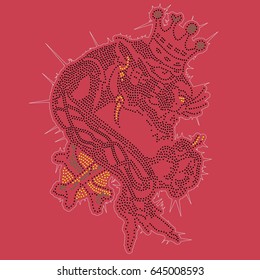 Dragon Vector in Dots, t-shirt graphics, vectors