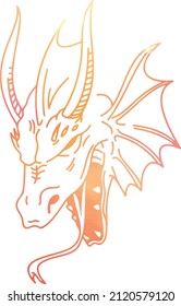 Dragon Vector Or Drawing With Watercolors