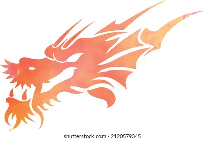 dragon vector or drawing with watercolors