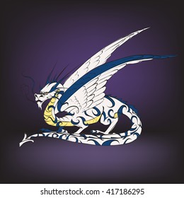 Dragon vector, the game character, winged
