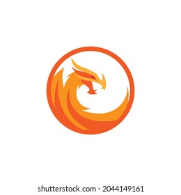 dragon vector graphic illustration with color orange is good for logo...