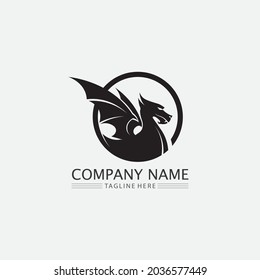 Dragon vector icon animal fantasy illustration design logo template