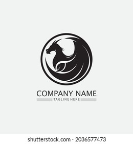 Dragon vector icon animal fantasy illustration design logo template