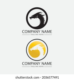 Dragon vector icon animal fantasy illustration design logo template