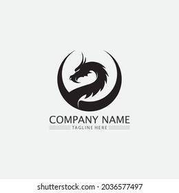 Dragon vector icon animal fantasy illustration design logo template