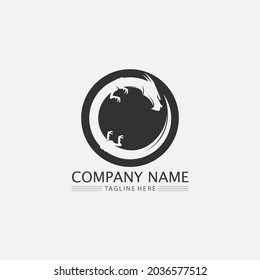 Dragon vector icon animal fantasy illustration design logo template
