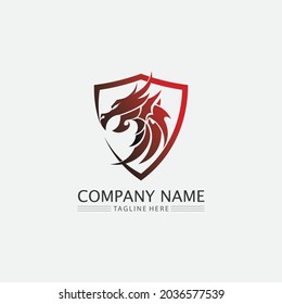 Dragon vector icon animal fantasy illustration design logo template