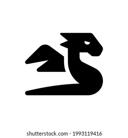 Dragon vector icon. Dragon black symbol logo isolated Vector illustration EPS 10