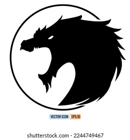icono de vector dragón, plantilla de logotipo de diseño.Ilustración en el fondo blanco.