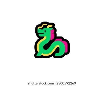 Dragon vector icon. Dragon emoji illustration. Isolated dragon mythical animal vector emoticon