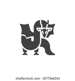 Dragon vector icon. filled flat sign for mobile concept and web design. Fairy dragon simple solid icon. Symbol, logo illustration. Pixel perfect vector graphics