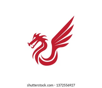 Dragon vector icon illustration design logo template