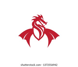 Dragon vector icon illustration design logo template