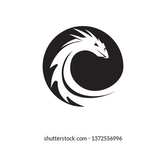 Dragon vector icon illustration design logo template