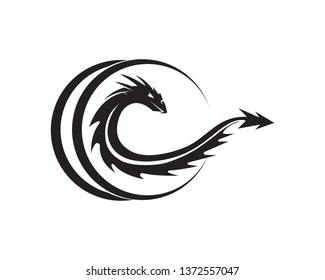 Dragon vector icon illustration design logo template