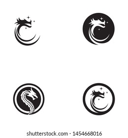 Dragon vector icon illustration design logo template