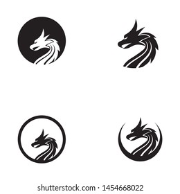 Dragon vector icon illustration design logo template