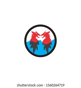 Dragon vector icon illustration design logo template