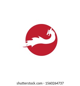 Dragon vector icon illustration design logo template