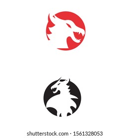 Dragon vector icon illustration design logo template