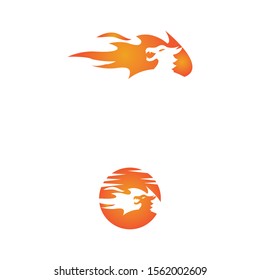 Dragon vector icon illustration design logo template