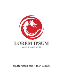 Dragon vector icon illustration design logo template