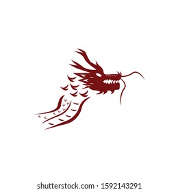 Dragon vector icon illustration design logo template