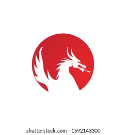 Dragon vector icon illustration design logo template