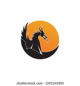 Dragon vector icon illustration design logo template