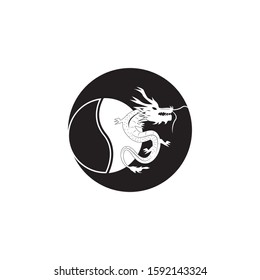 Dragon vector icon illustration design logo template