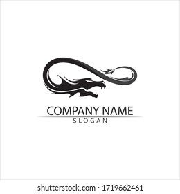 Dragon vector icon illustration design logo template