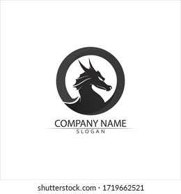 Dragon vector icon illustration design logo template