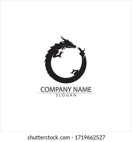 Dragon vector icon illustration design logo template