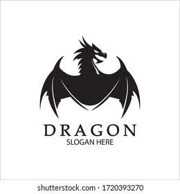 Dragon vector icon illustration design logo template