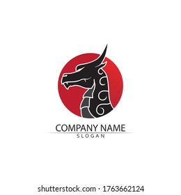 Dragon vector icon illustration design logo template