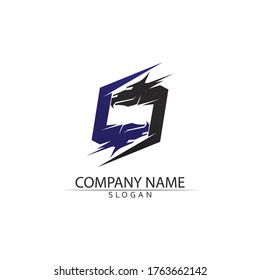 Dragon vector icon illustration design logo template
