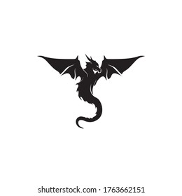 Dragon vector icon illustration design logo template