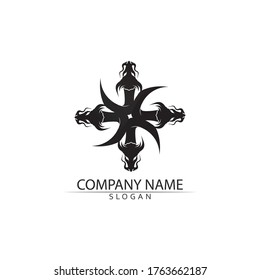 Dragon vector icon illustration design logo template