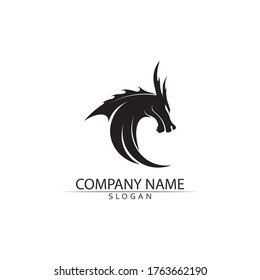 Dragon vector icon illustration design logo template