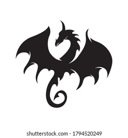 Dragon vector icon illustration design logo template