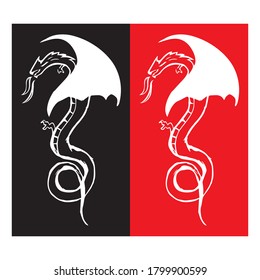 Dragon vector icon illustration design logo template