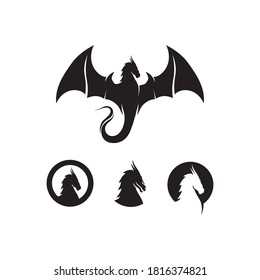 Dragon vector icon illustration design logo template vector fantasy animal flying snake