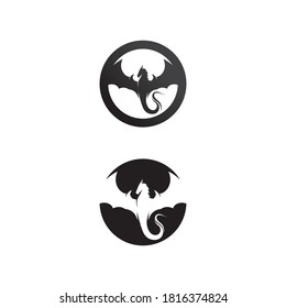 Dragon vector icon illustration design logo template vector 