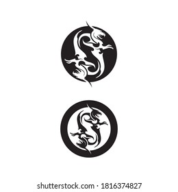 Dragon vector icon illustration design logo template vector 