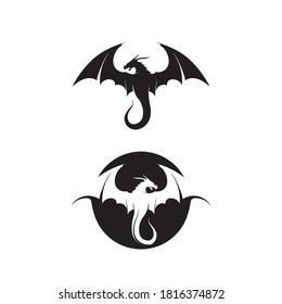 Dragon vector icon illustration design logo template vector 