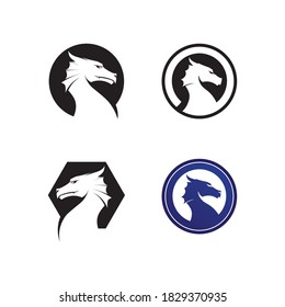 Dragon vector icon illustration design logo template